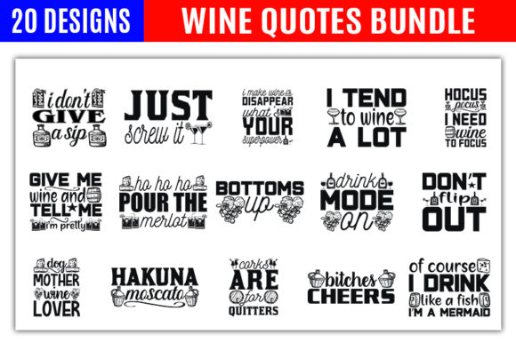 Download Wine Quote Designs Bundle - Quote designs Collection
